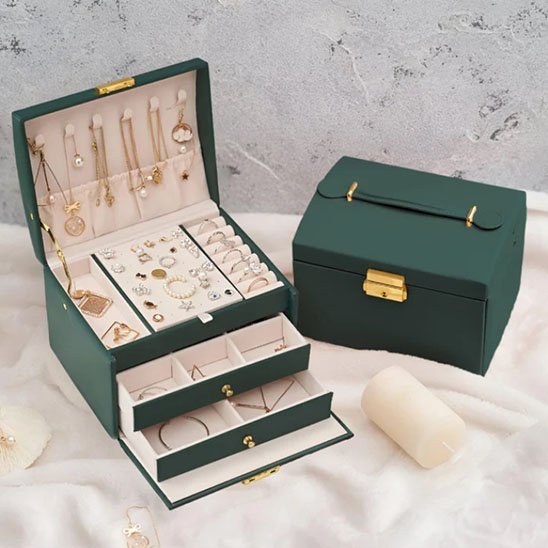 Boite à bijoux à multiples compartiments