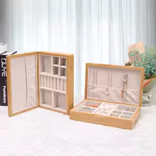 Boite à bijoux bois de bamboo ouverture verticale et horizontale