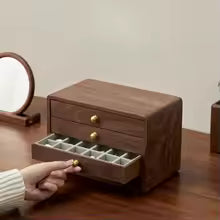 Boite à bijoux en bois à compartiments multiples