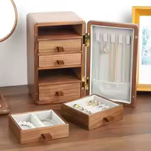 Boite à bijoux en bois avec tiroirs amovibles pour meilleur accès