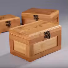 Boite à bijoux en bois de bambou fermeture à loquet