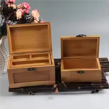 Boite à bijoux en bois de bambou plateau amovible