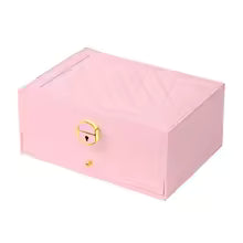 Boite à bijoux en rose avec fermeture 