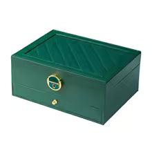 Boite à bijoux en vert avec fermeture 