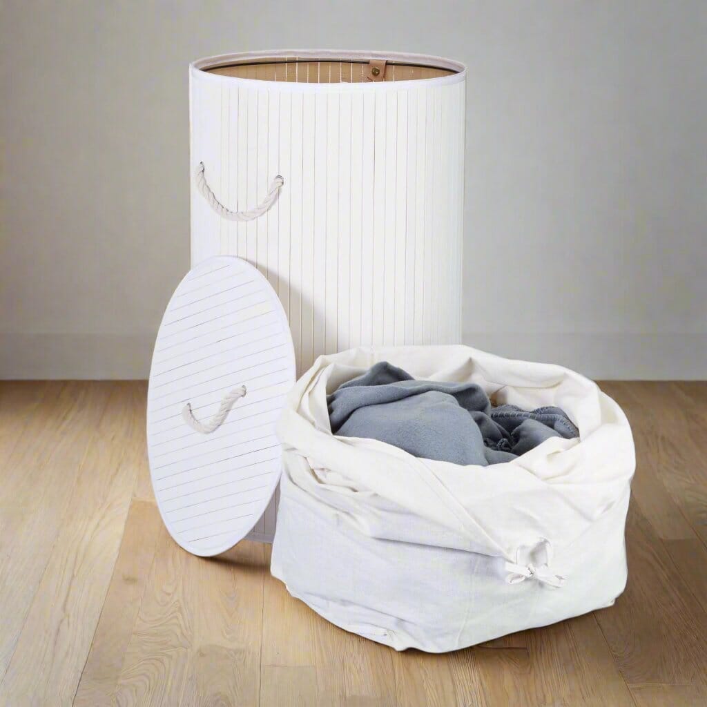 Panier de rangement - BambooLaundryBasket™ - Blanc - Rangement MAX