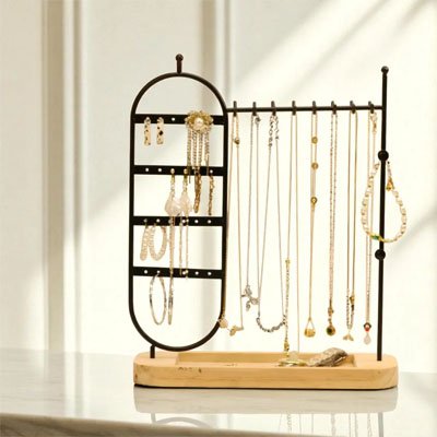 PORTE BIJOUX | ELEGANT PANNEAU VERTICAL OVALE ET BARRES HORIZONTALES - Rangement MAX