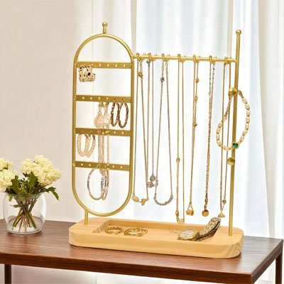 PORTE BIJOUX | ELEGANT PANNEAU VERTICAL OVALE ET BARRES HORIZONTALES - Rangement MAX