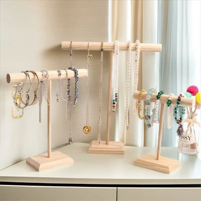 PORTE BIJOUX | EN BOIS NATUREL CLAIR - Rangement MAX
