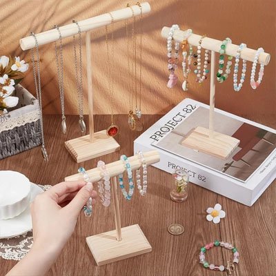 PORTE BIJOUX | EN BOIS NATUREL CLAIR - Rangement MAX